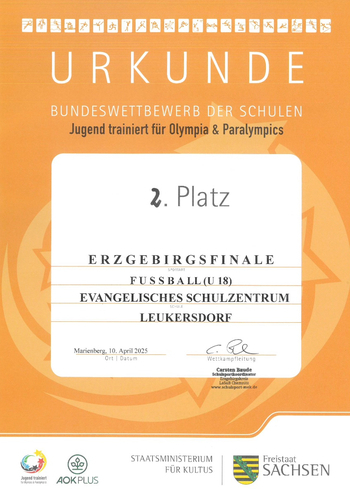 Erzgebirgsfinale Urkunde